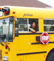 DJ Pearl drives school bus